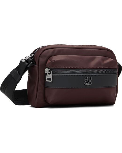 HUGO Black Twill Crossbody Bag for men