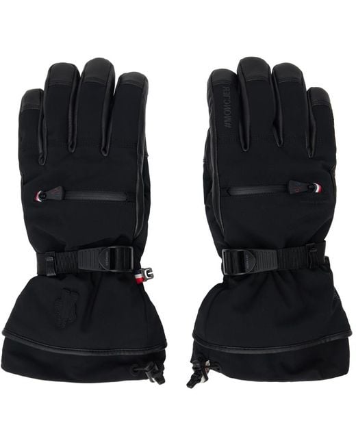 3 MONCLER GRENOBLE Black Padded Gloves for men