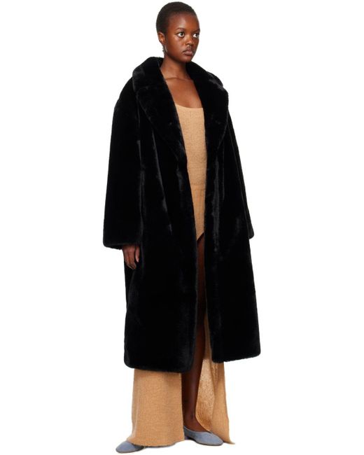 Stand Studio Black Maria Fauxfur Coat Lyst