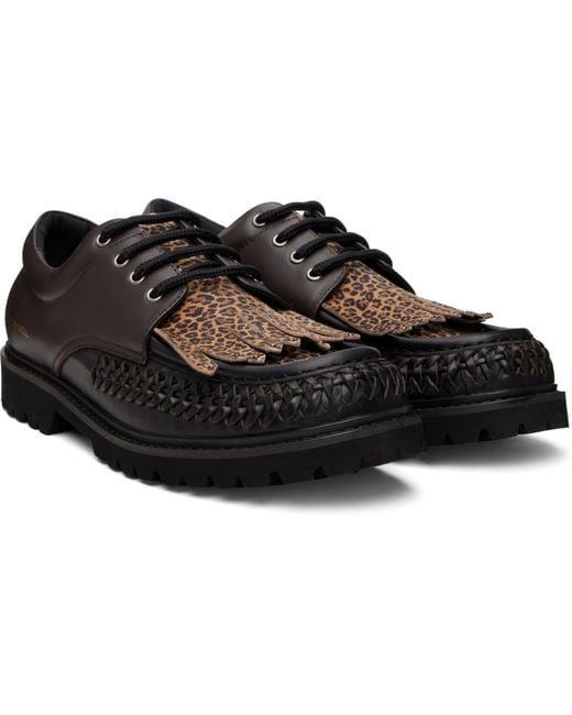 ANDERSSON BELL Black Fringed Woven Loafers for men