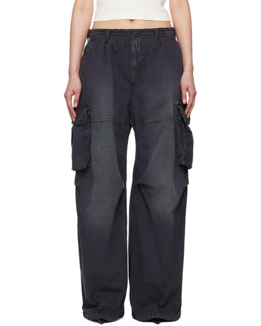 Alexander Wang ブラック Pre-Styled リップストップ カーゴパンツ Blue