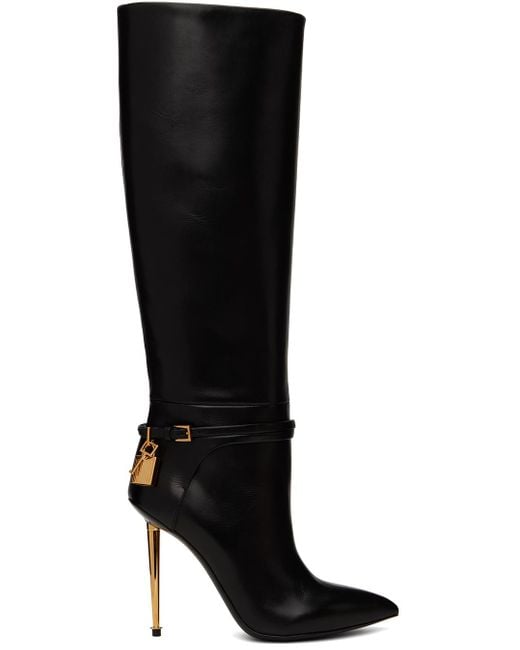 Tom Ford Black Padlock Boots