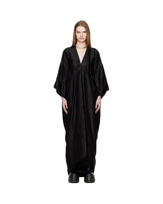 Rick Owens Black Temple Tommykite Maxi Dress