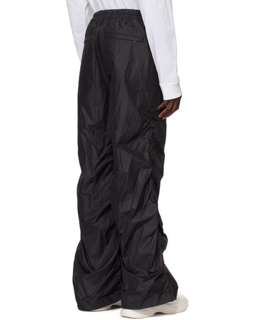 Wooyoungmi Black Shirred Track Pants for men