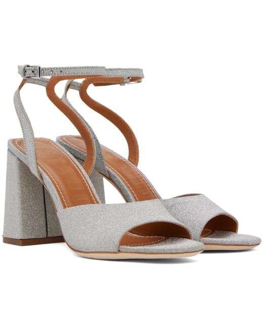 Staud White Silver Solange Heeled Sandals