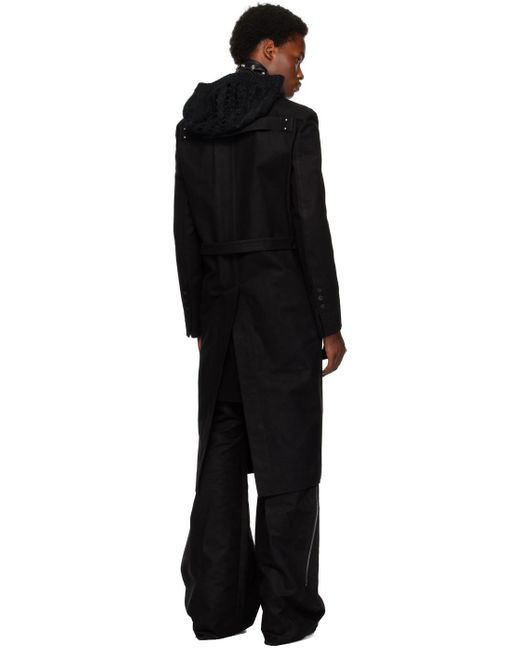 Rick Owens Black Fogpocket Lido Coat for men