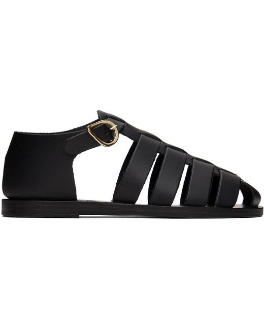 Ancient Greek Sandals Black Homeria Sandals