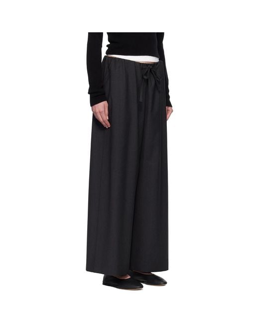 Totême Black Drawstring Dinner Trousers