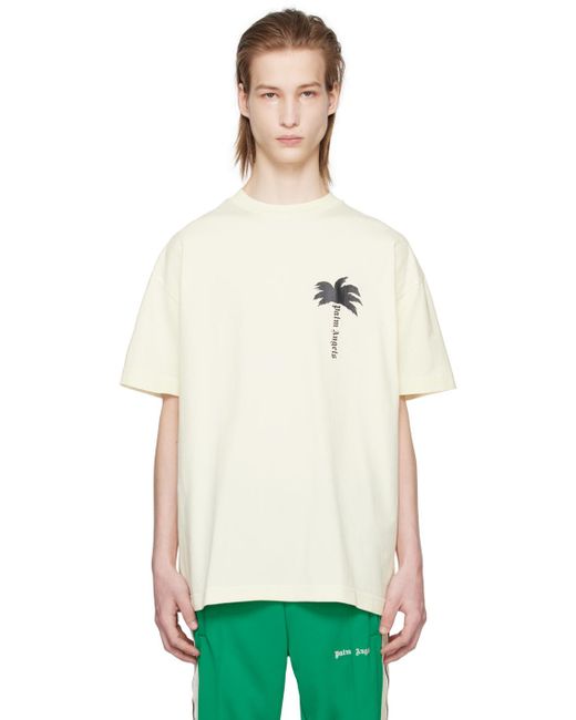 T-shirt blanc cassé à logo modifié Palm Angels pour homme en coloris Multicolor