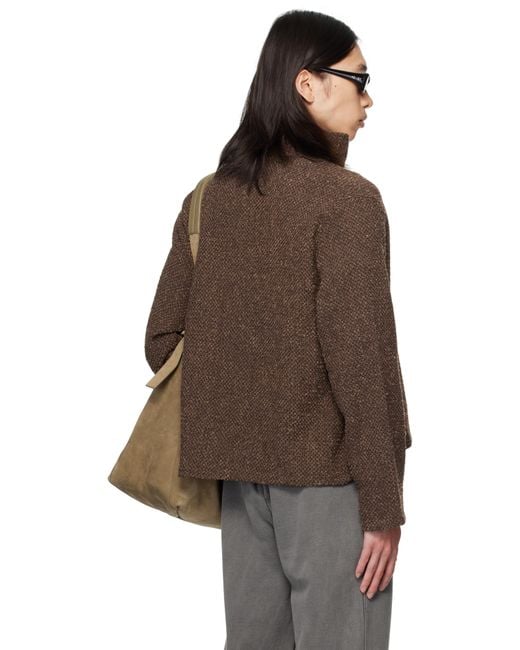 Our Legacy Brown Shrunken Fullzip Sweatshirt for men