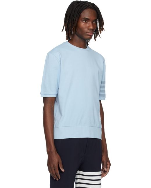 Thom Browne Black Cotton Jersey 4-Bar T-Shirt for men