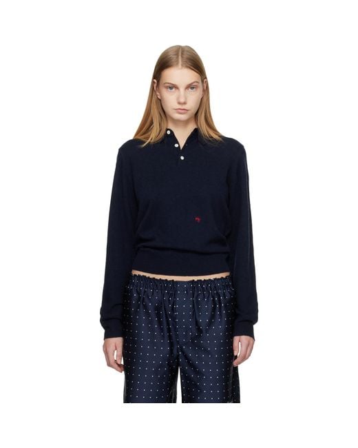 HOMMEGIRLS Blue Knit Polo
