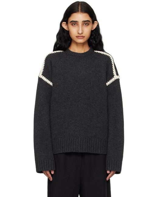 Totême  Black Embroide Sweater