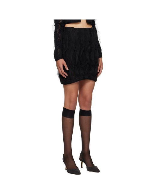 lesugiatelier Black Ruffled Miniskirt