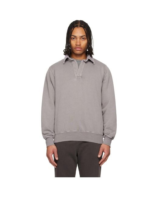 Les Tien Gray Moto Back Polo for men