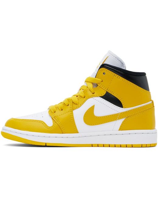 Nike Yellow Air Jordan 1 Mid Sneakers