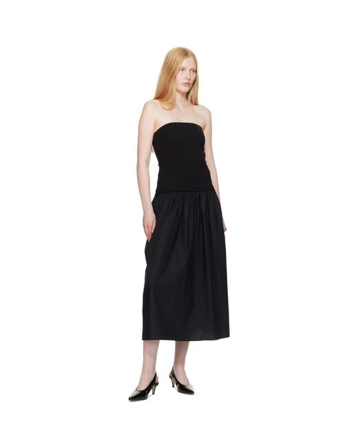 Rag & Bone Black Irina Mixed-Media Midi Dress