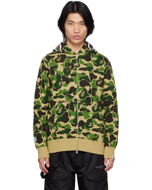 A Bathing Ape Men ABC Camo Bape Full Zip Hoodie (blue)