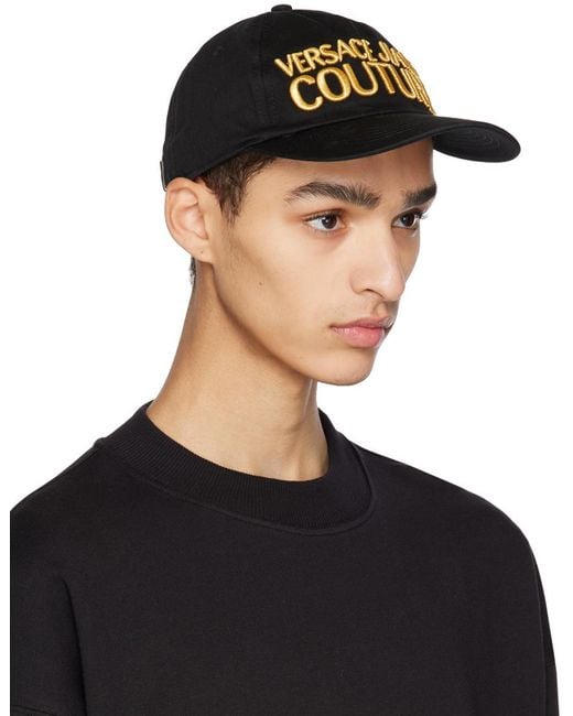 Versace Black Embroidered Cap for men