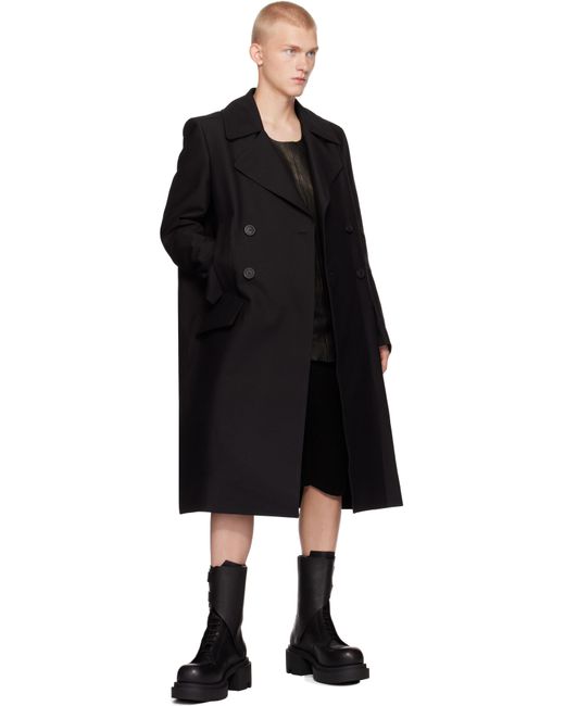 Rick Owens Black Porterville Slim Drella Coat for men