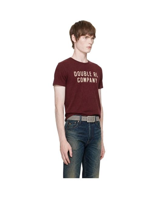 RRL Red Burgundy 'Double Rl Company' T-Shirt for men