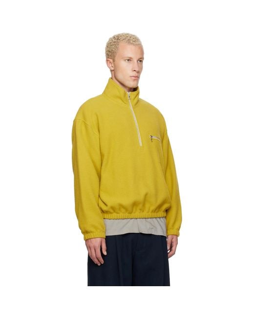 Rier Yellow Polar Fleece Sweater for men