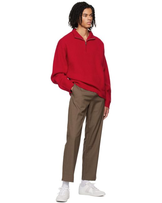 Wynn Hamlyn Red Half-zip Sweater for men