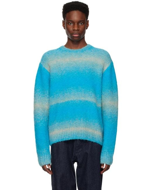 Wooyoungmi Blue Striped Sweater for men