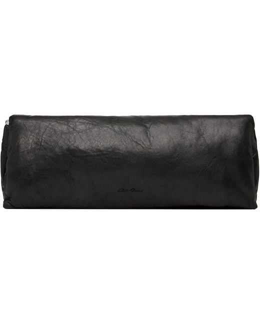 Rick Owens Black Tower Tumbled Lamb Clutch