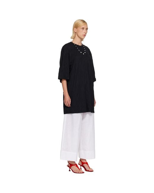 Totême Black Relaxed Tee Minidress
