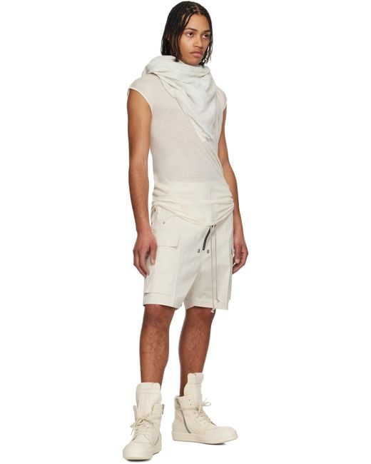 Rick Owens ホワイト Geobasket Hollywood スニーカー メンズ Rick Owens Hollywood Mega Bumper Geobasket High Dust Milk