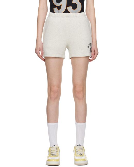 A Bathing Ape White College Shorts