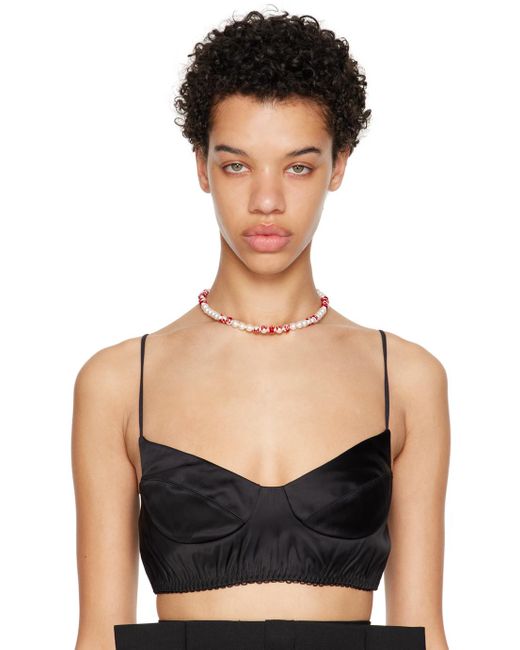 ShuShu/Tong Ssense Exclusive White & Red Yvmin Edition Pearl Necklace