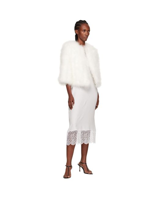 Yves Salomon White Short Feather Jacket