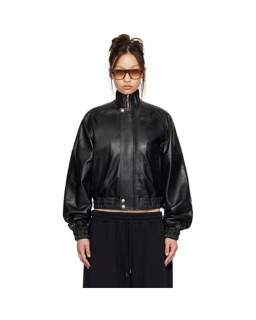Lu'u Dan Black Blouson Leather Jacket