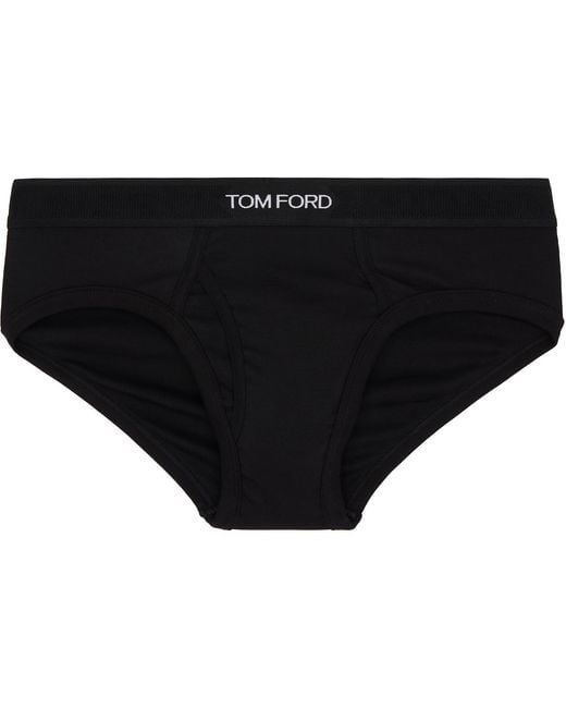 Tom Ford Black Two-Pack Cotton Briefs for men