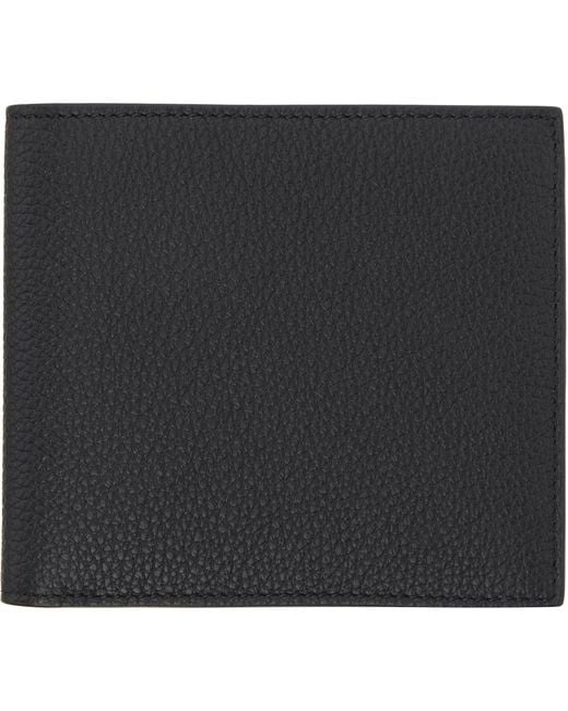 Thom Browne Black Soft Pebble Grain Leather Billfold Wallet for men