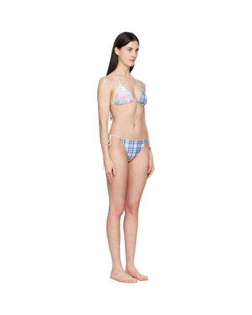 Acne Black Flower Check Bikini
