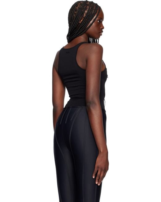 Mugler Pierced Tank Bodysuit in Black | Lyst