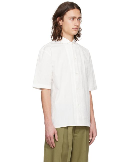 Rohe White Off- Camp Collar Shirt for men