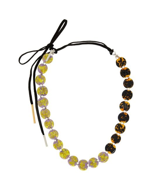 Dries Van Noten Metallic Glass & Aluminum Necklace