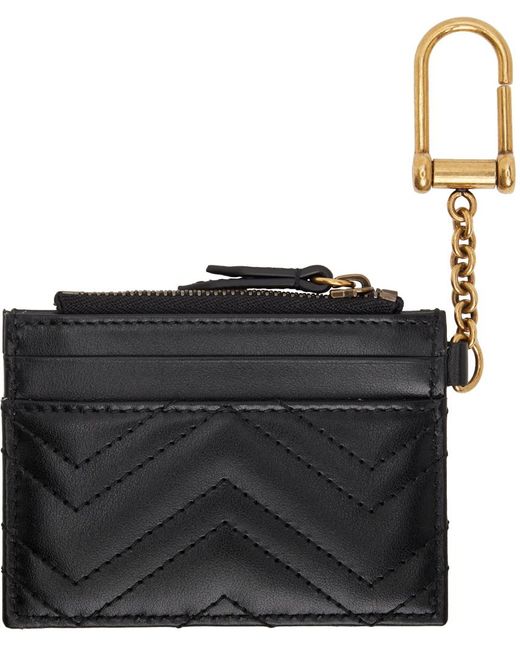 Gucci Black gg Marmont 2.0 Quilted Card Holder