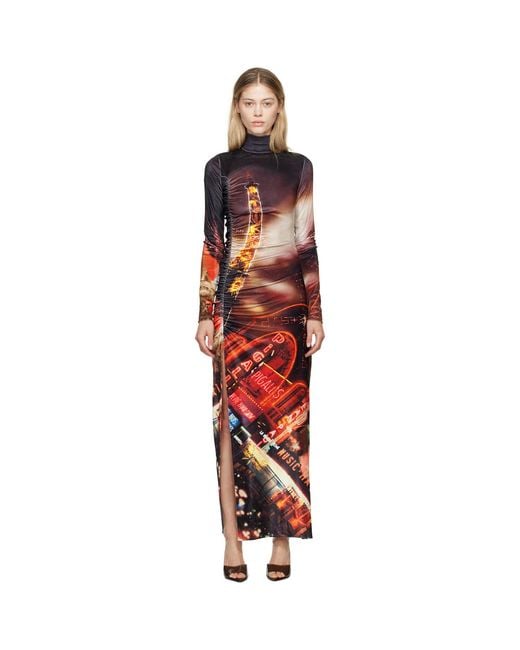 Jean Paul Gaultier Red Turtle Neck Mesh Dress Pigalle
