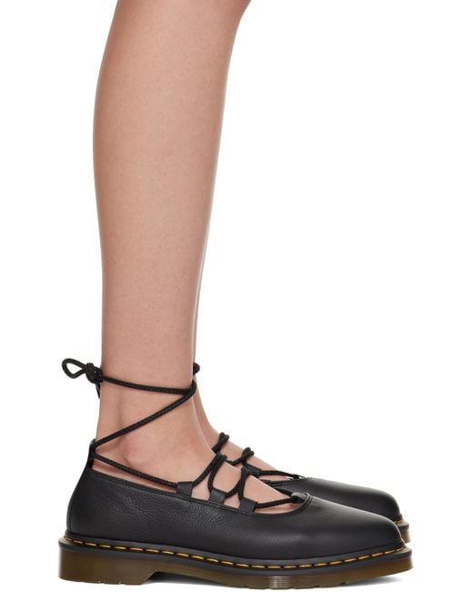 Dr. Martens Brown Elphie Ii Virginia Leather Ballerina Flats