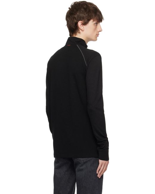 Zegna Black Half-zip Sweatshirt for men