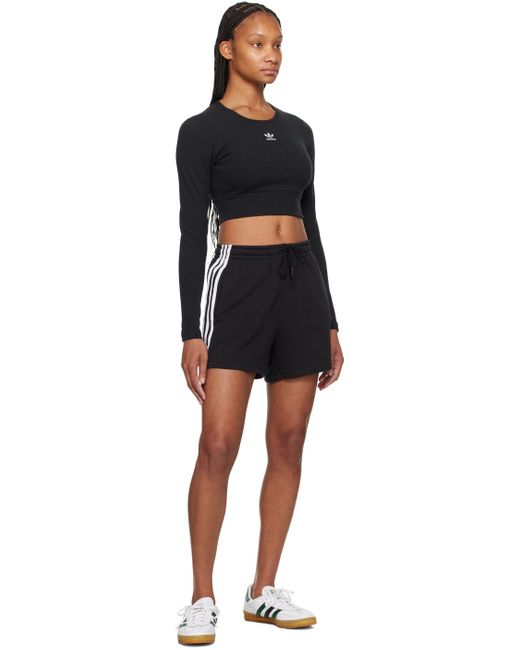 Adidas Originals Black 3-Stripes Shorts