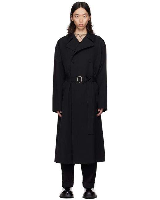 Jil Sander Black Belted Trench Coat for men