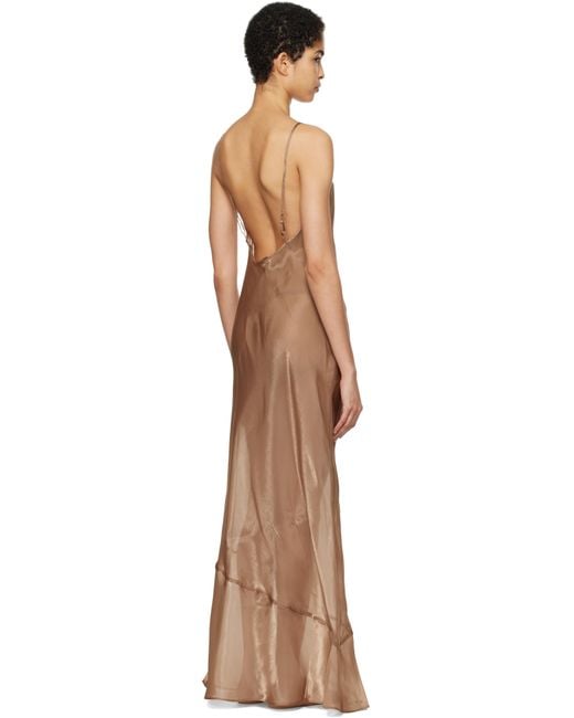 Skims Black Tan Liquid Organza Cami Long Maxi Dress