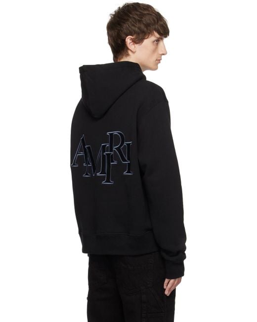 Amiri staggered Hoodie in Black for Men | Lyst