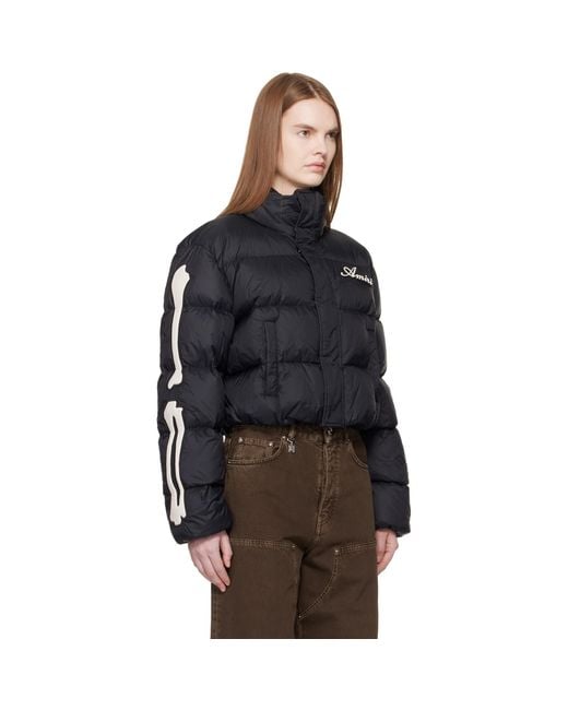 Amiri Black Bones Cropped Down Jacket